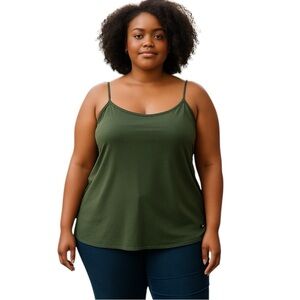 Torrid Plus Sz 3X Olive Green spaghetti strap tank top camisole summer, Layers